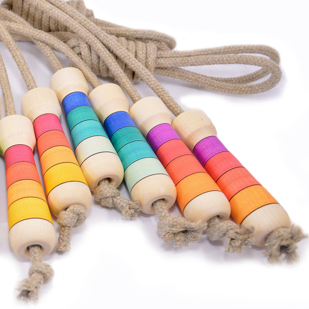Wooden Natural Jump Rope- Various Colors and Rope Colors!