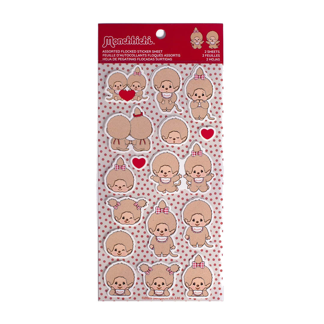 NEW Monchhichi Fuzzy Sticker Sheets