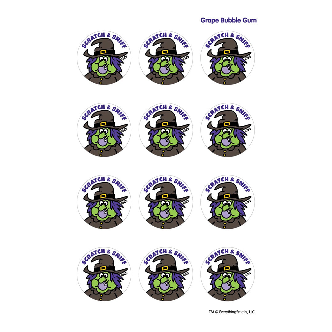 Grape Gum Witch  Scratch & Sniff Stickers