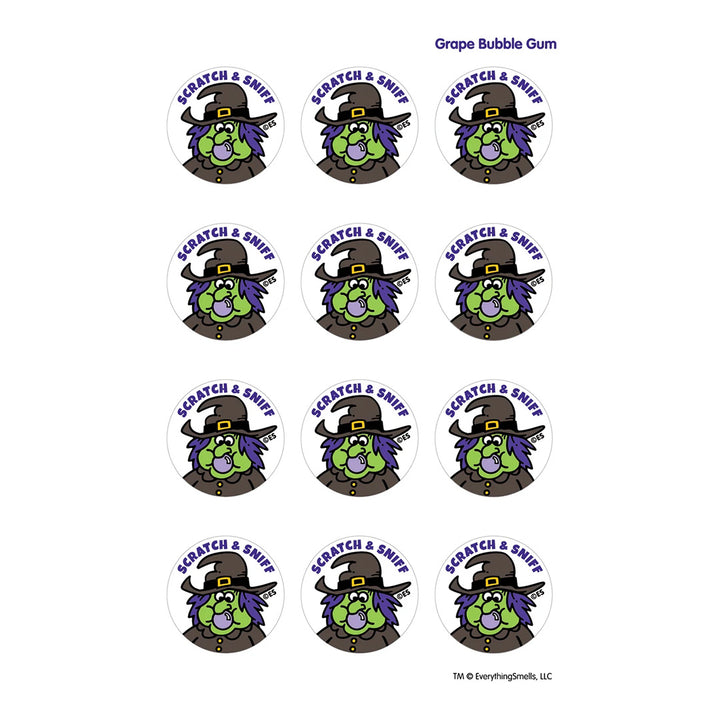 Grape Gum Witch  Scratch & Sniff Stickers