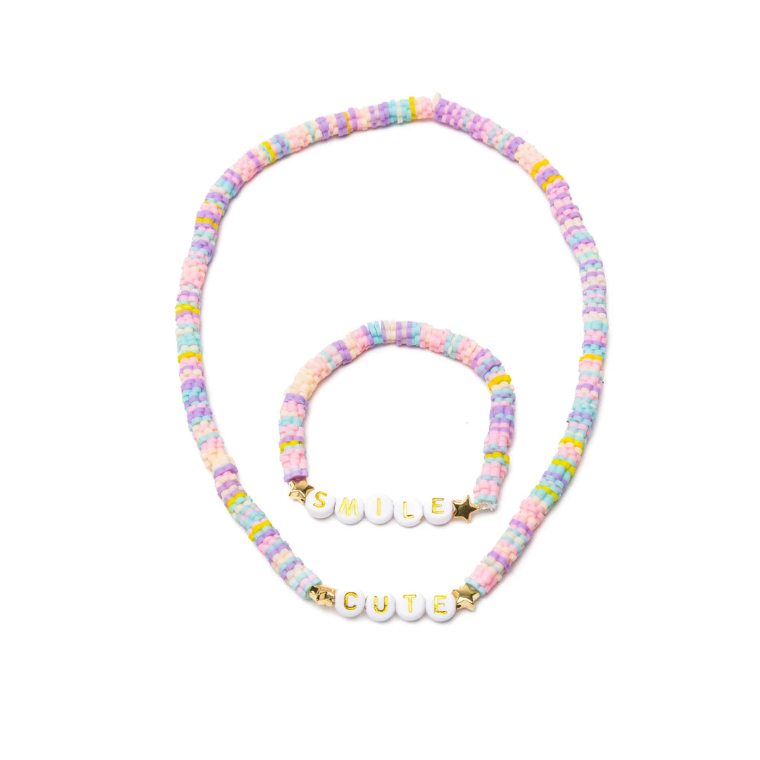 Cute Smile Necklace and Bracelet Set