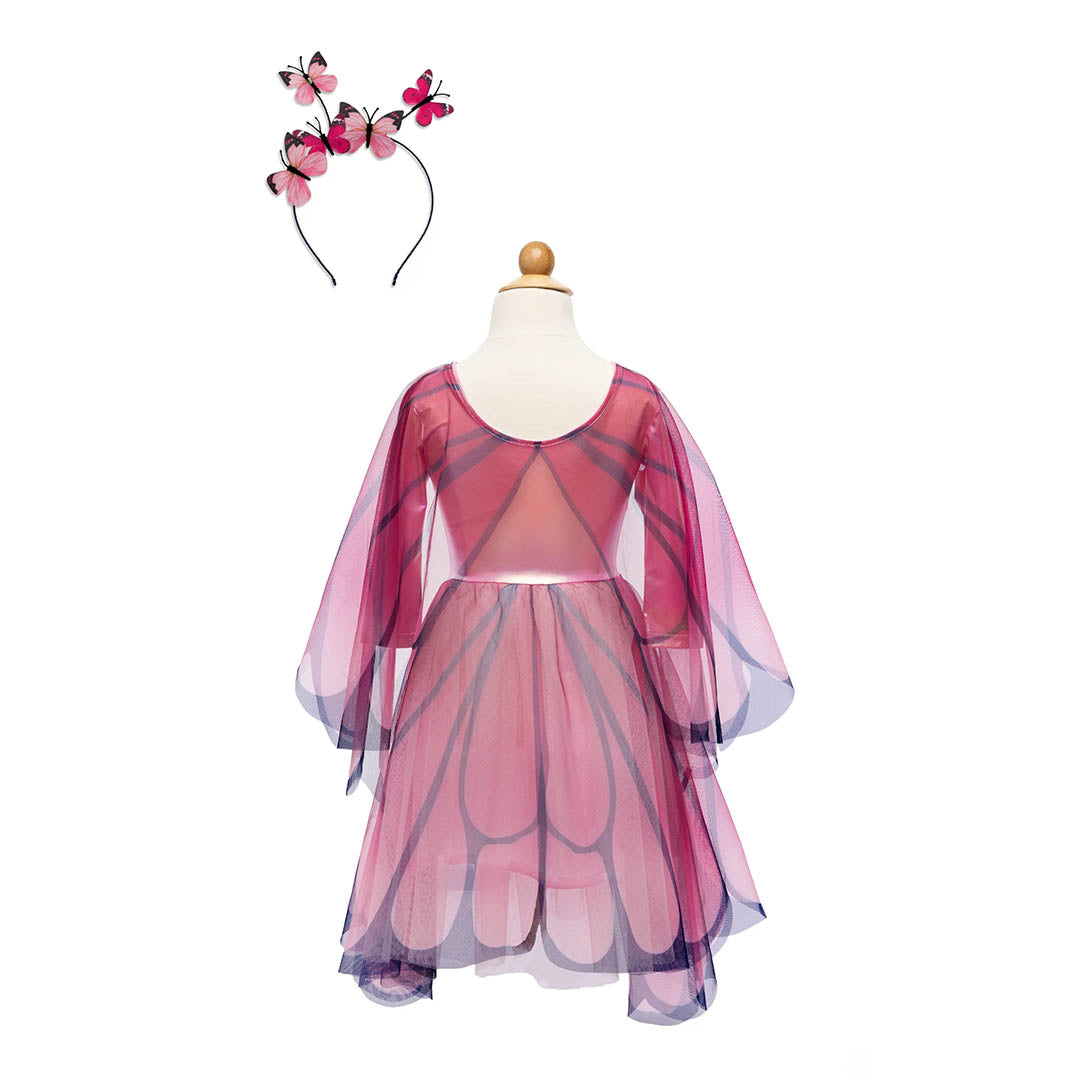 Butterfly Twirl Dress with Wings - Pink