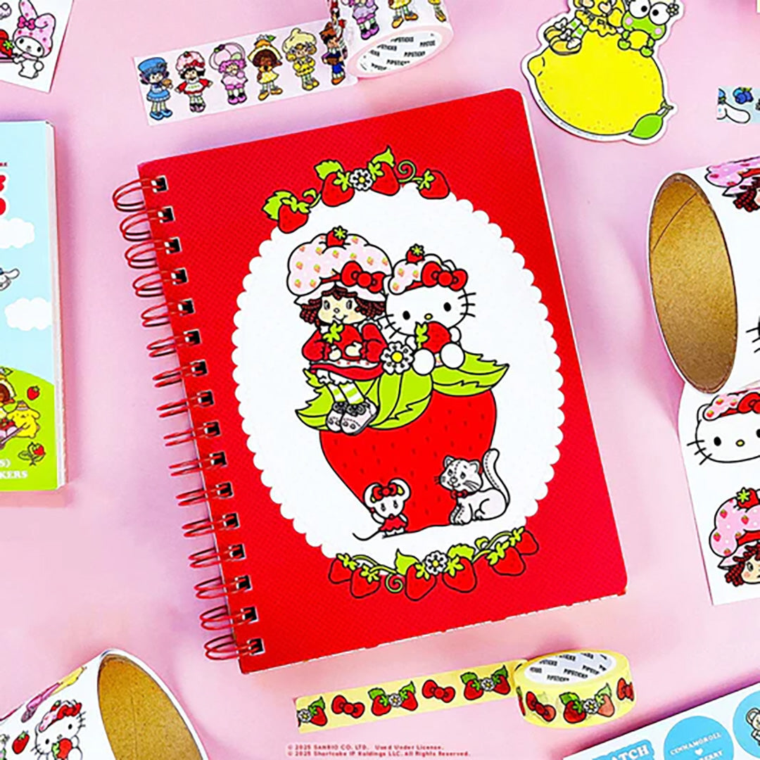 Strawberry Patch Friends Spiral Notebook - Hello Kitty and Friends x Strawberry Shortcake