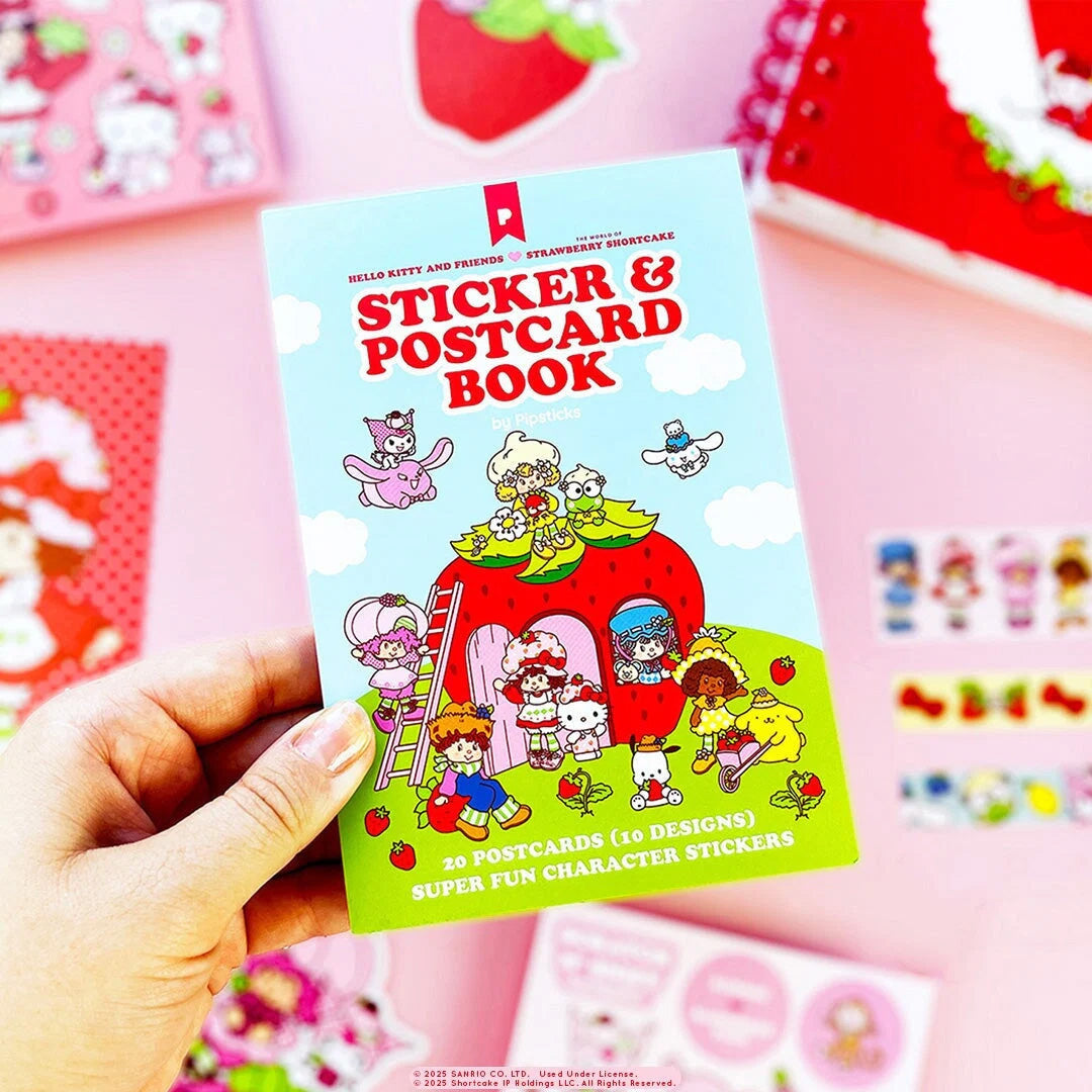 The Sweetest Friends Sticker & Postcard Book - Hello Kitty and Friends x Strawberry Shortcake