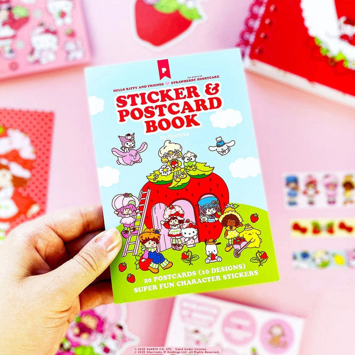 The Sweetest Friends Sticker & Postcard Book - Hello Kitty and Friends x Strawberry Shortcake