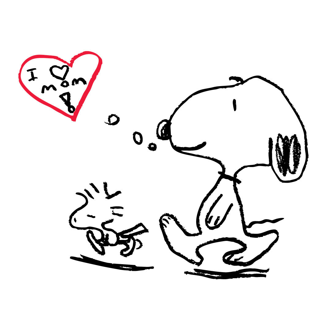 Milo T-Shirt: I Love Mom Snoopy & Woodstock