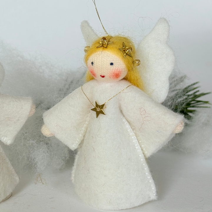 Wool Felt:  Fairy Little Angel Blonde with Star