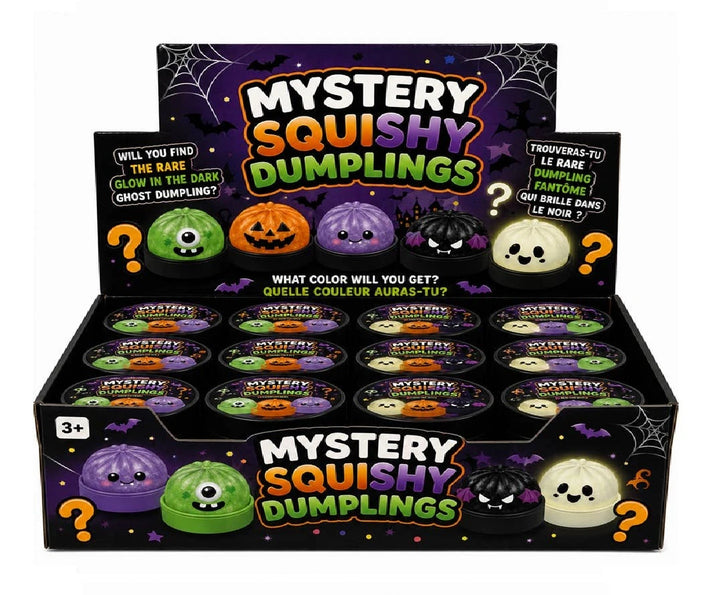 LIMIT 3 PCS: Spooky Halloween Glitter 4" Dumpling with Steamer- Glow in Dark Mystery Series