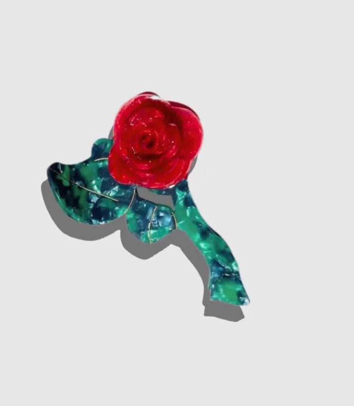 NEW Hand-painted Rose Hair Clip