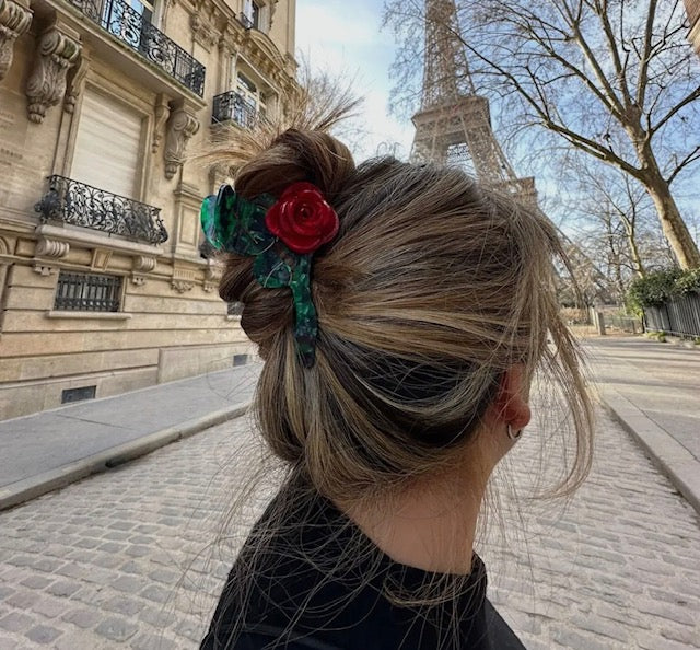 NEW Hand-painted Rose Hair Clip