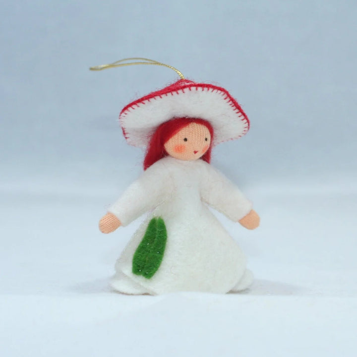 Wool Felt:  Red Mushroom Fairy Ornament