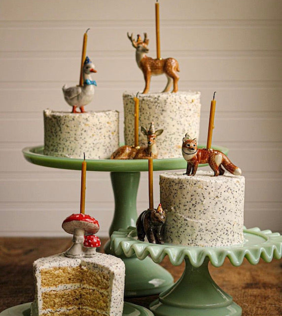NEW Limited Ceramic Party Animals Candle Holder- Mushroom