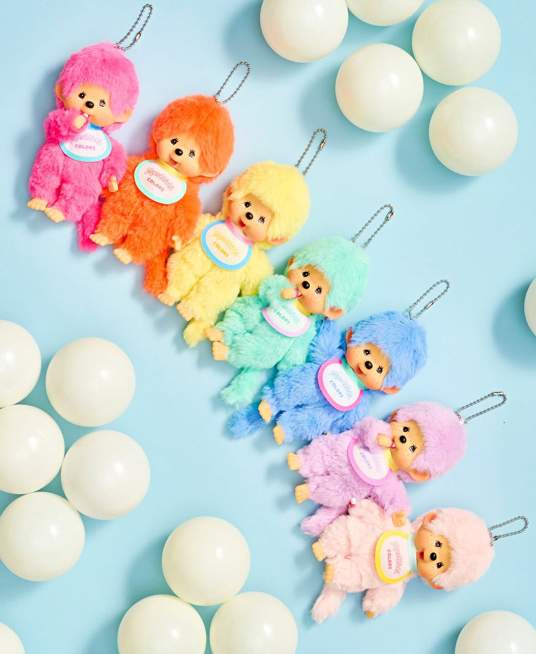Limited Edition Sekiguchi Monchhichi Colors Series Keychain - Hot Pink