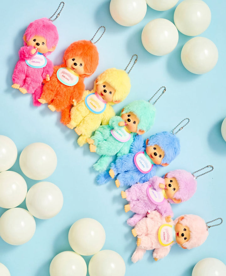 Limited Edition Sekiguchi Monchhichi Colors Series Keychain - Hot Pink