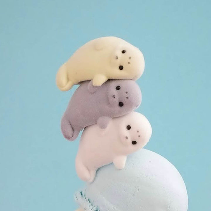 NEW Japanese Flocked Seal in Shell Figurine Capsule