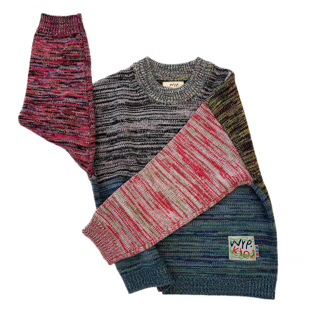 Waste Yarn Project Sweater, Kids Size 4-6, Version 2