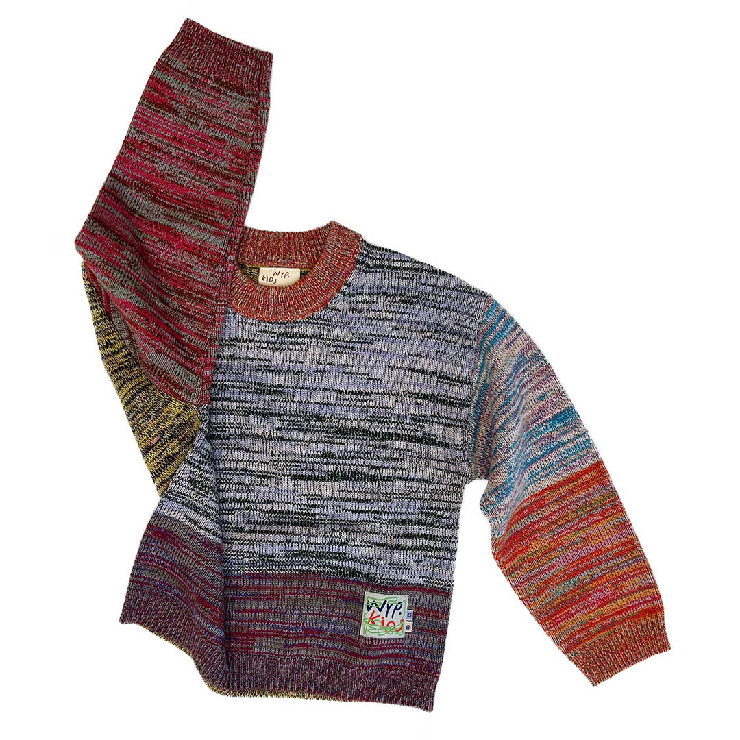 Waste Yarn Project Sweater, Kids Size 6-8, Version 1