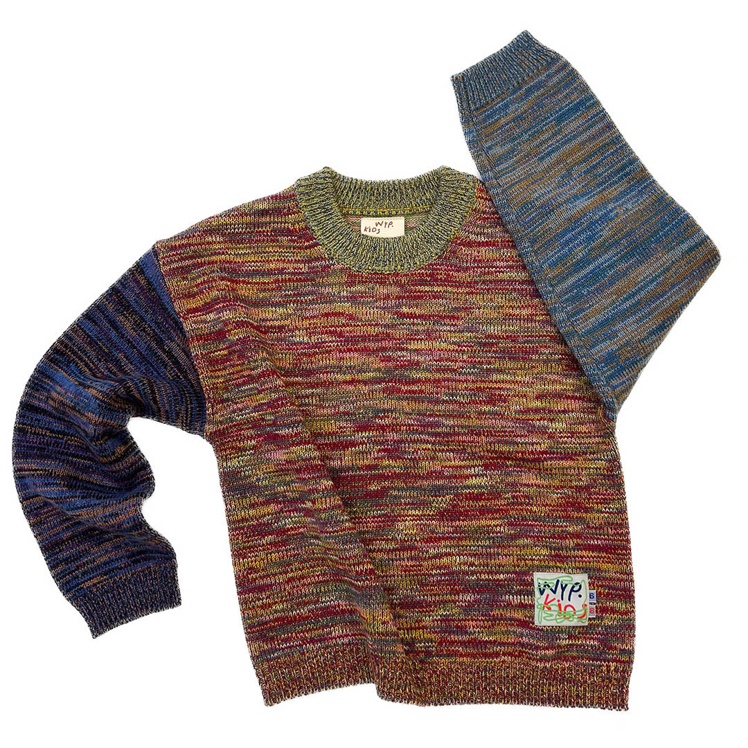 Waste Yarn Project Sweater, Kids Size 6-8, Version 2