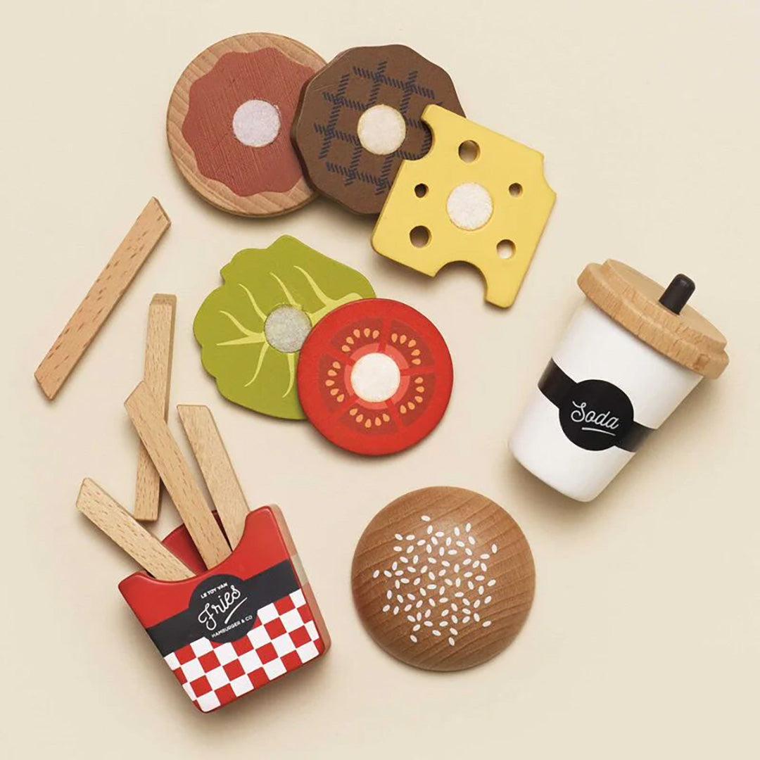 Wooden Hamburger Set