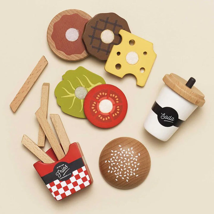 Wooden Hamburger Set