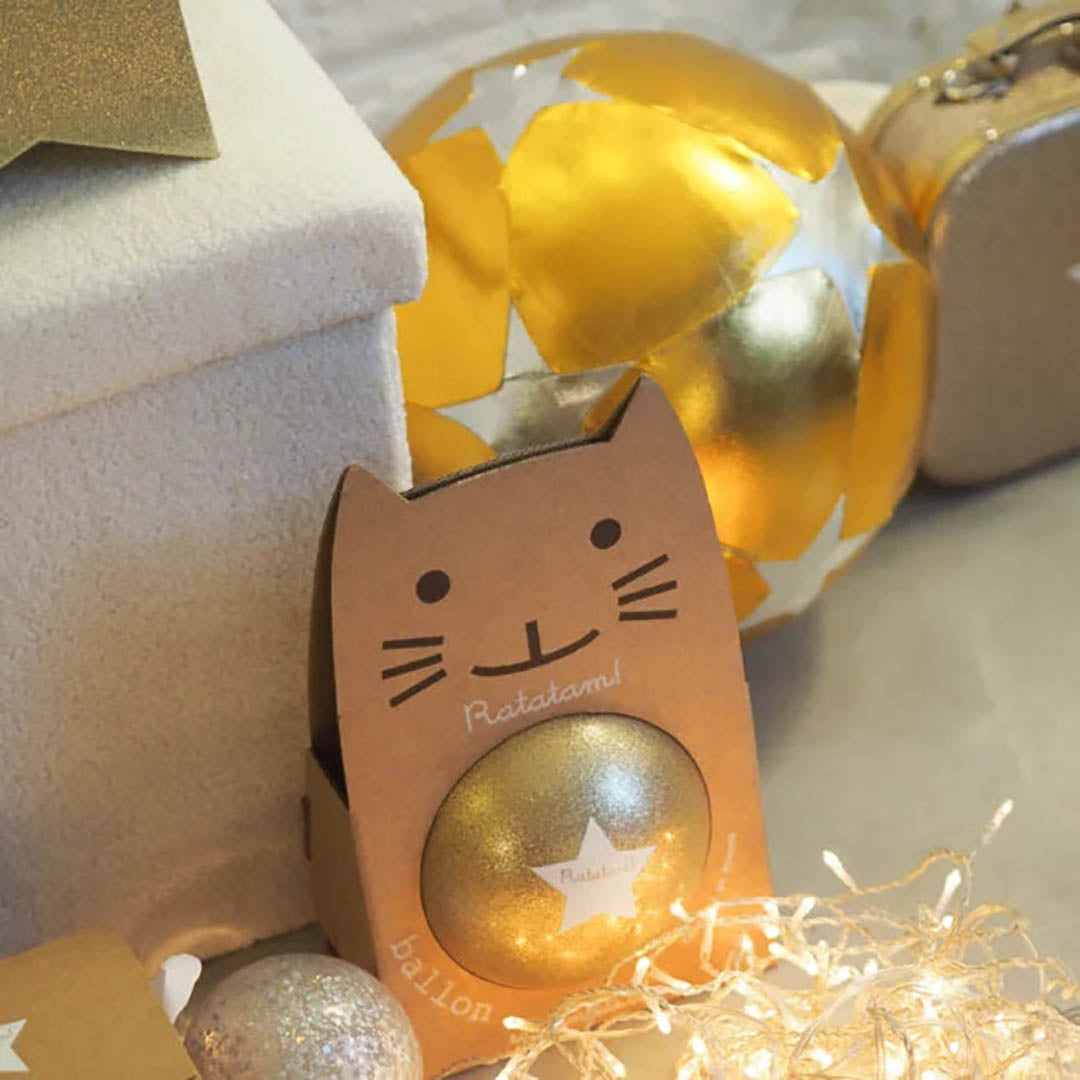 NEW Large Star Print Inflatable Ball - Gold and Silver