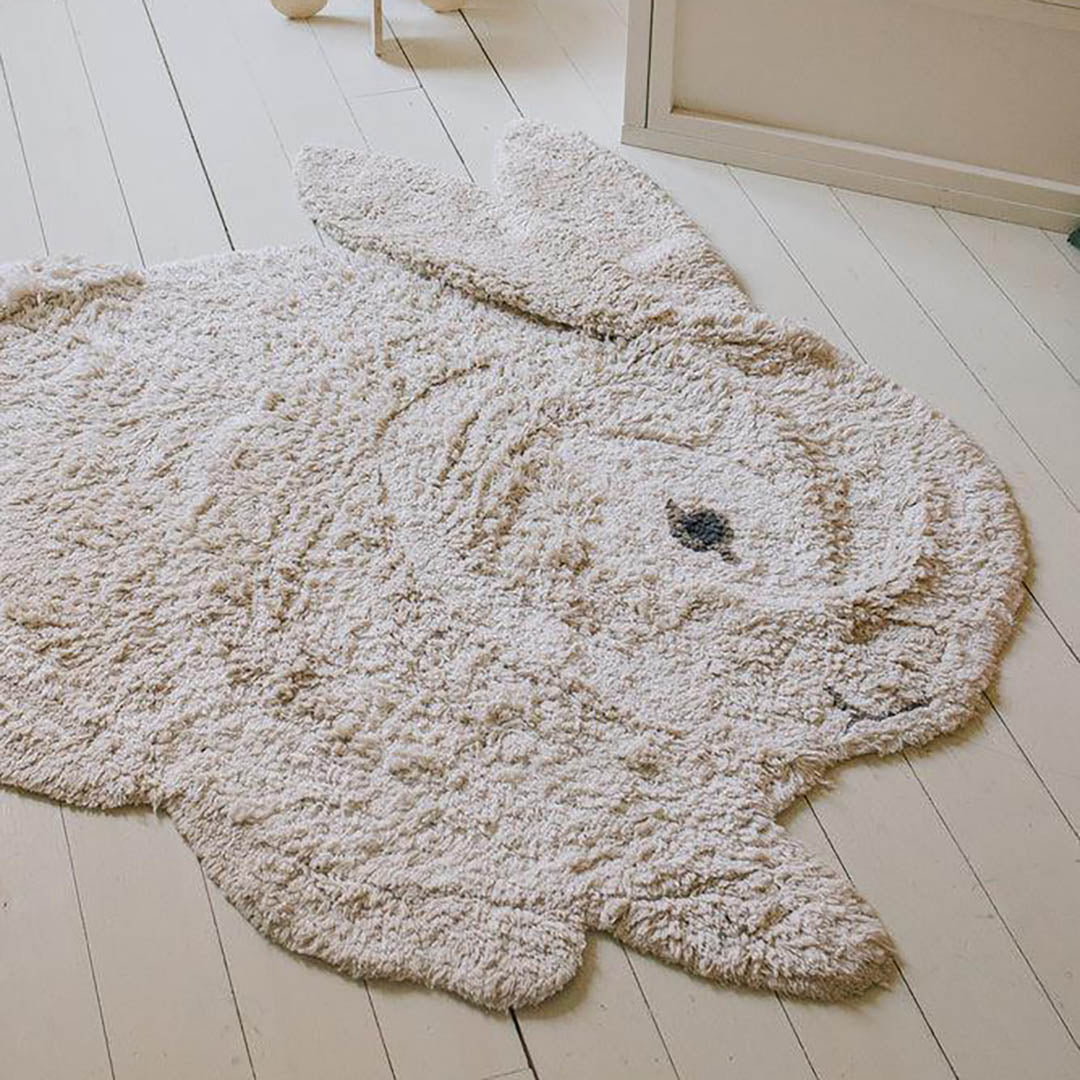 Washable Animal Cotton Rug Bunny