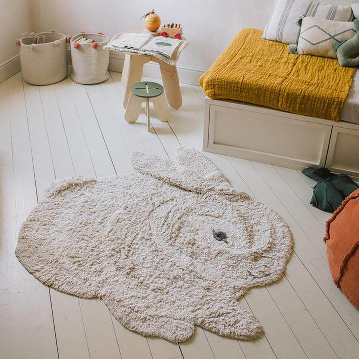 Washable Animal Cotton Rug Bunny