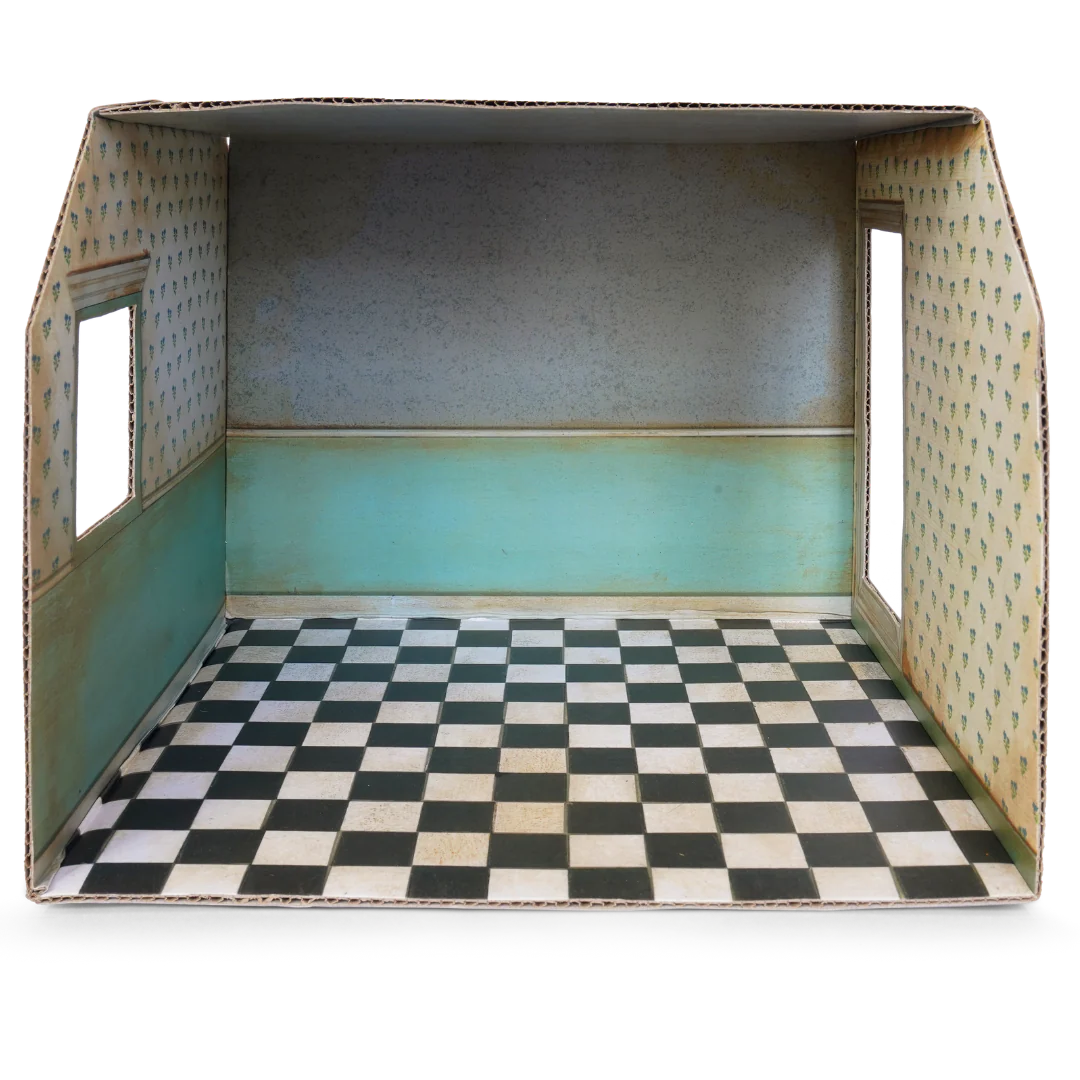 Mouse Mansion Playhouse DIY- Cardboard Room Kitchen