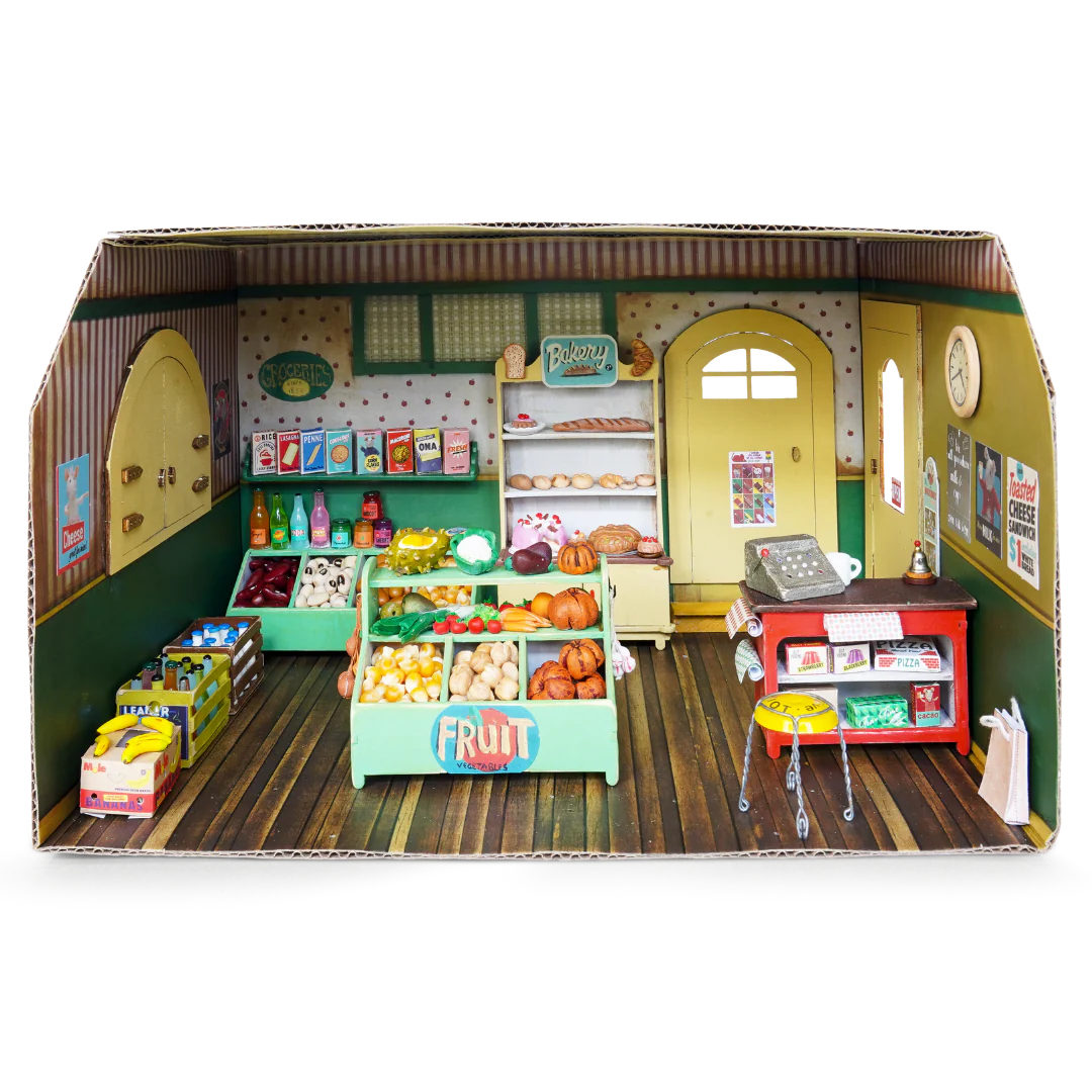 Mouse Mansion Playhouse DIY- Cardboard Shop Room