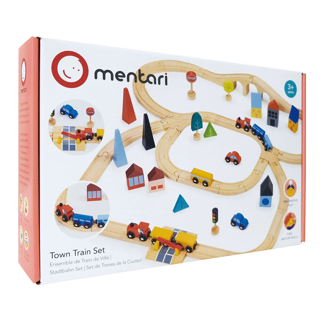 Town Wooden Train Set