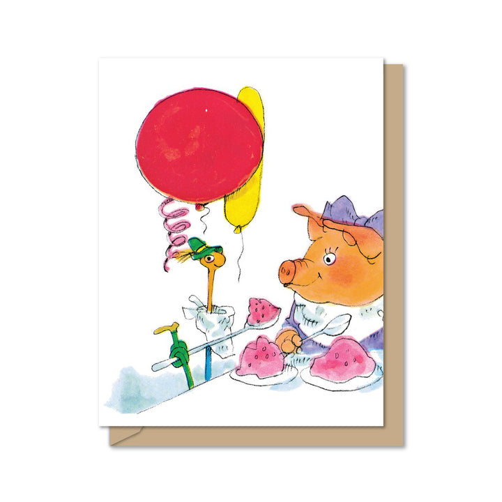 Richard Scarry Greeting Card- Lowly Caterpillar Birthday Tri- Fold