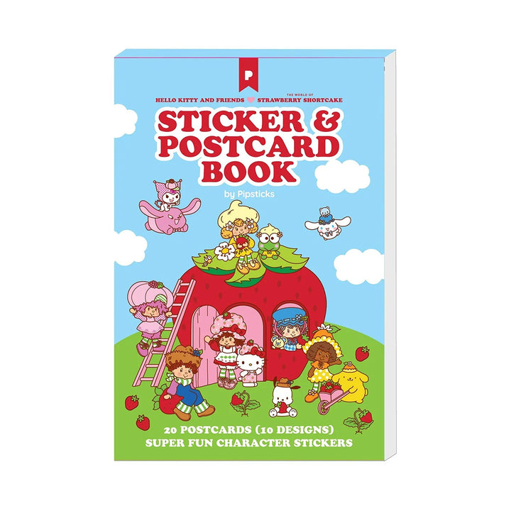The Sweetest Friends Sticker & Postcard Book - Hello Kitty and Friends x Strawberry Shortcake