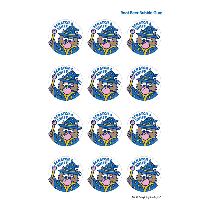 Root Beer Gum Owl Scratch & Sniff Stickers