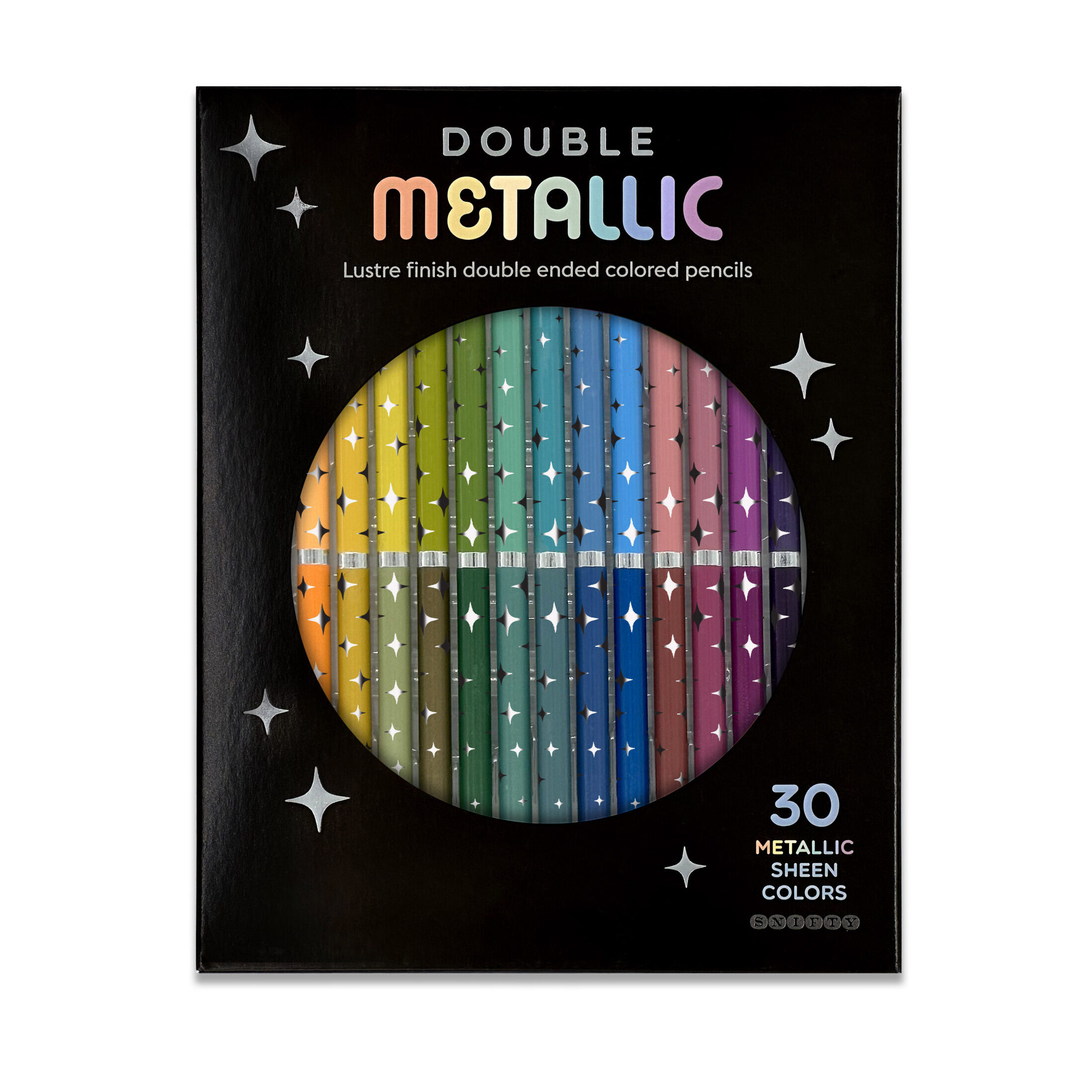 Double Metallic Dual Ended Colored Pencils Set