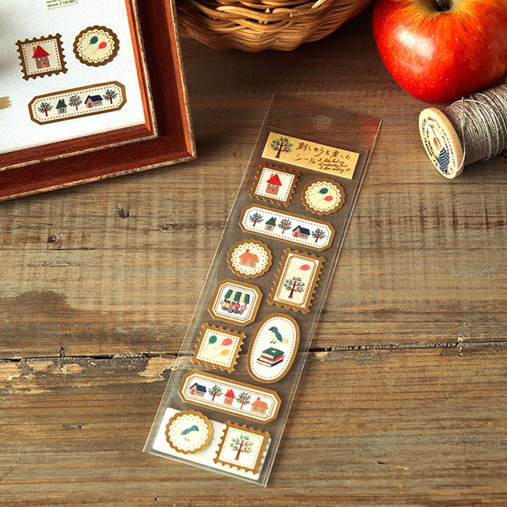 Embroidery Illustration Stickers - Home