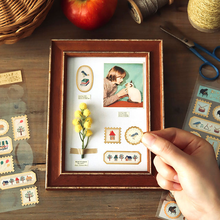 Embroidery Illustration Stickers - Home