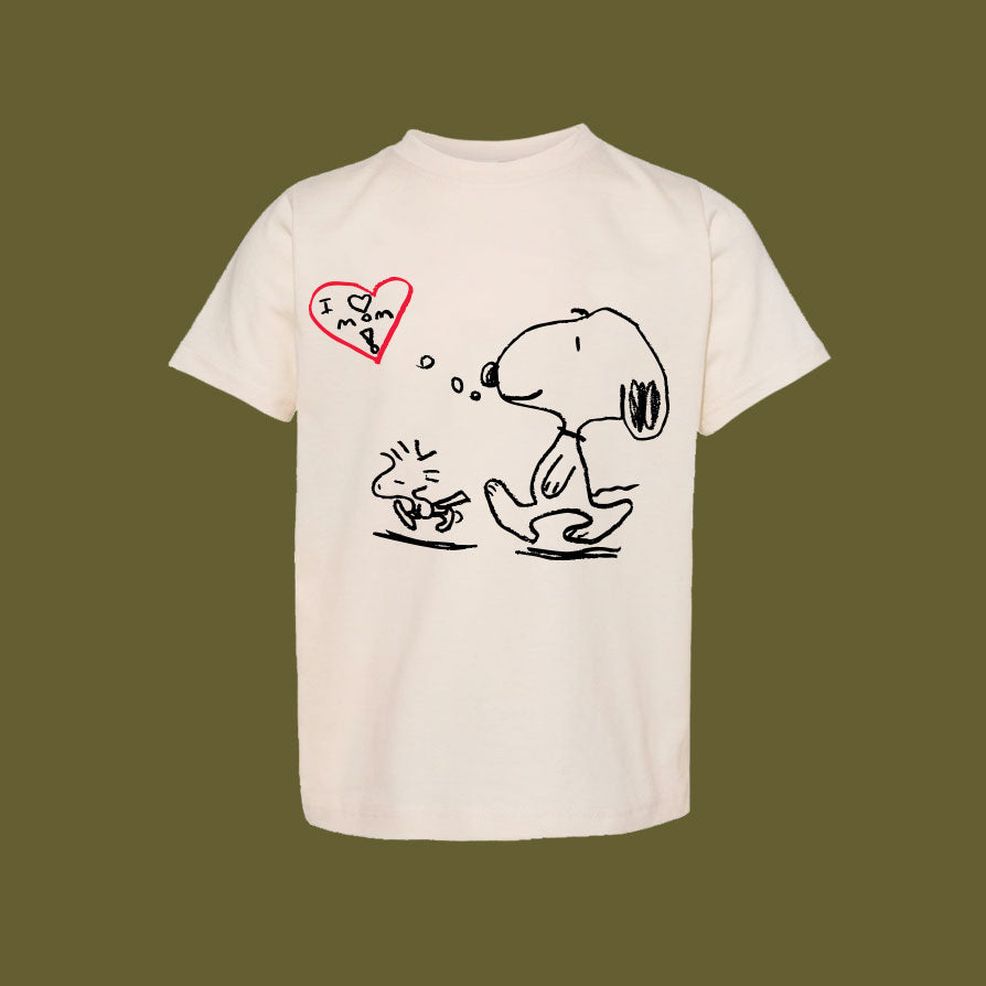 Milo T-Shirt: I Love Mom Snoopy & Woodstock