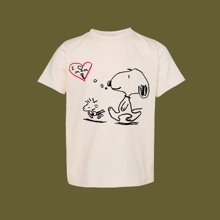 Milo T-Shirt: I Love Mom Snoopy & Woodstock