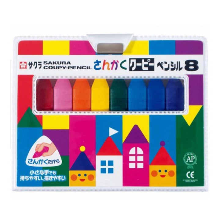 NEW Japanese Triangle Toddler Crayon Set in Padded Case