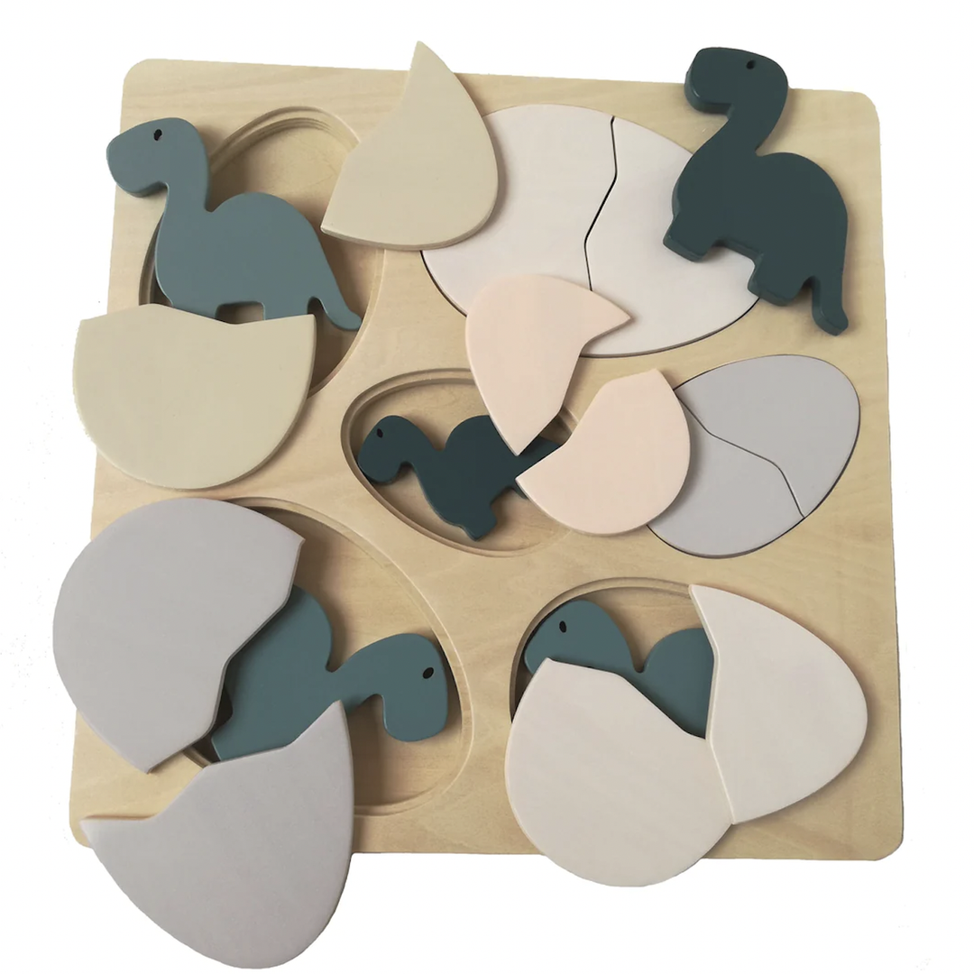 NEW Wooden Egg & Dino Puzzle