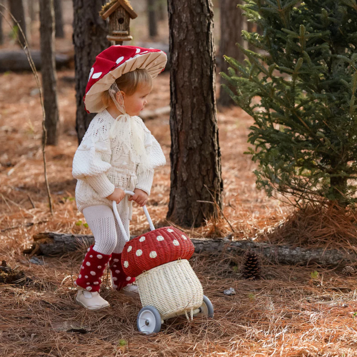 NEW Rattan Mushroom Luggy- Red