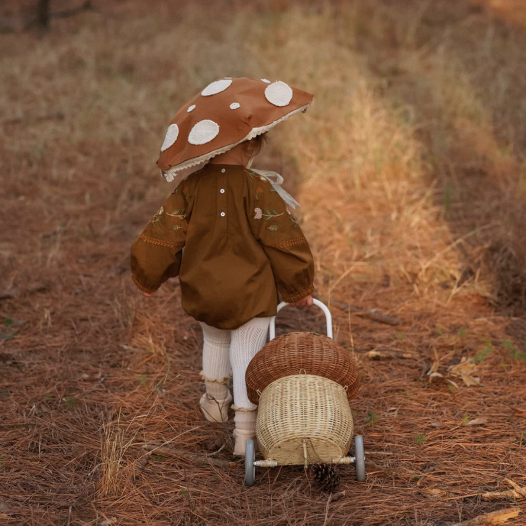 Rattan Mushroom Luggy- Natural