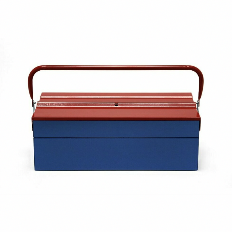 NEW Italian Metal Storage Boxes- Medium Red with Blue