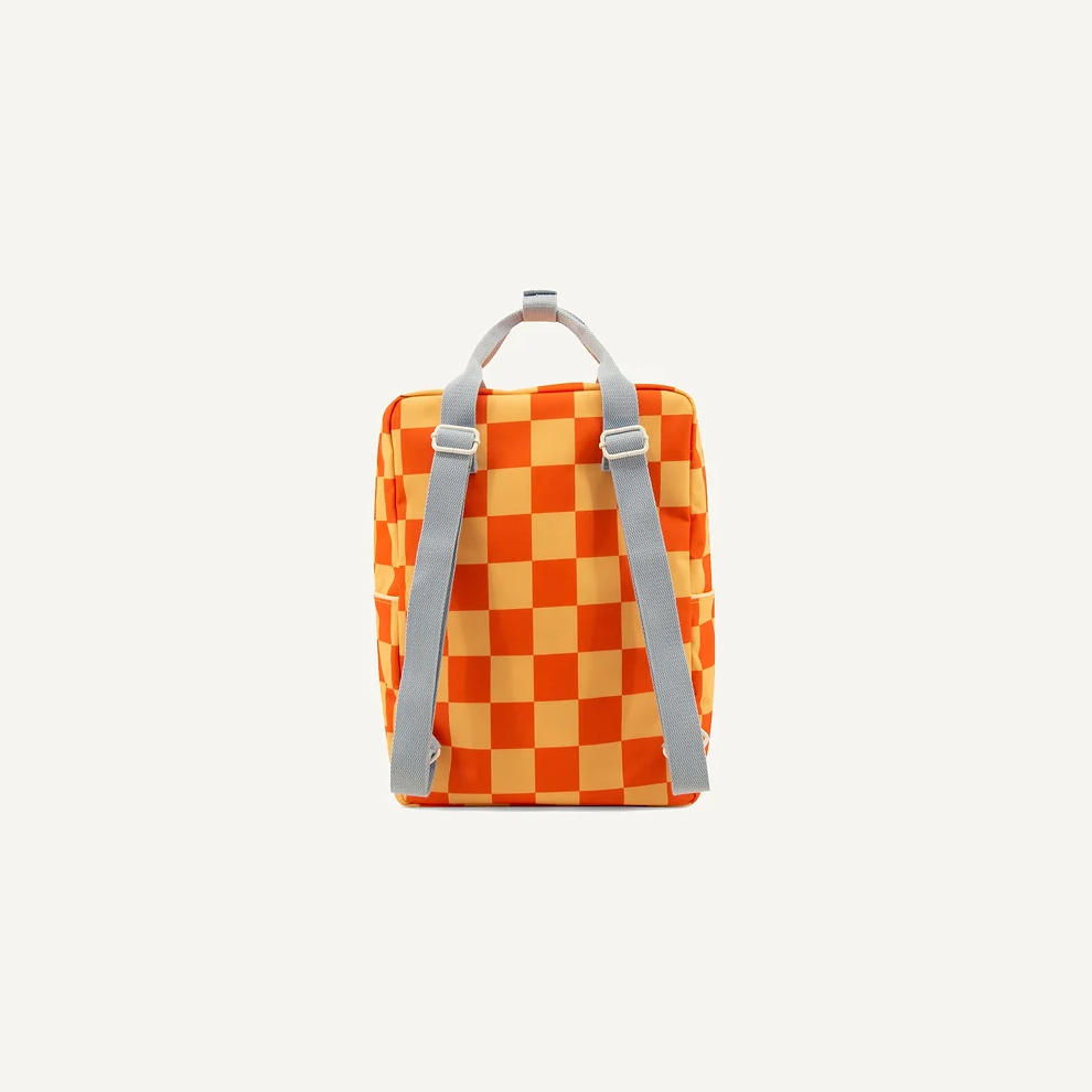 Large Backpack Bag - Special Edition Checkered Peach