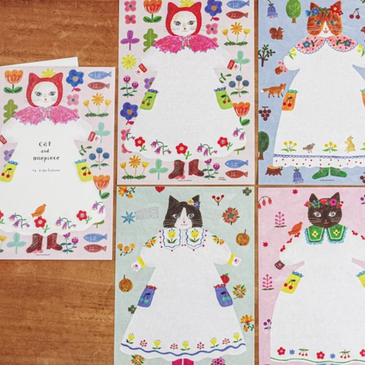 Aiko Fukawa Stationery: Cat Pink Letter Set