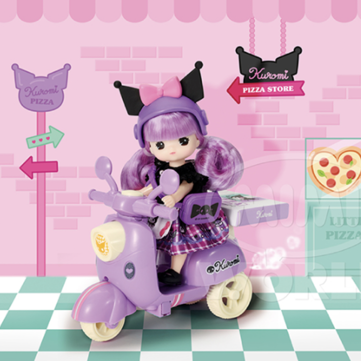 PRE-ORDER Limited Edition Sanrio Little Mimi Dolls- Kuromi Pizza Scooter Set