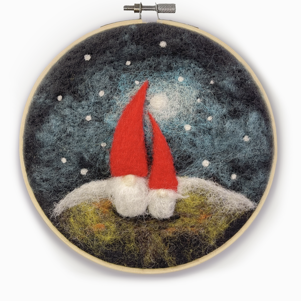 Gnomes in A Hoop Needle Felting Craft Kit