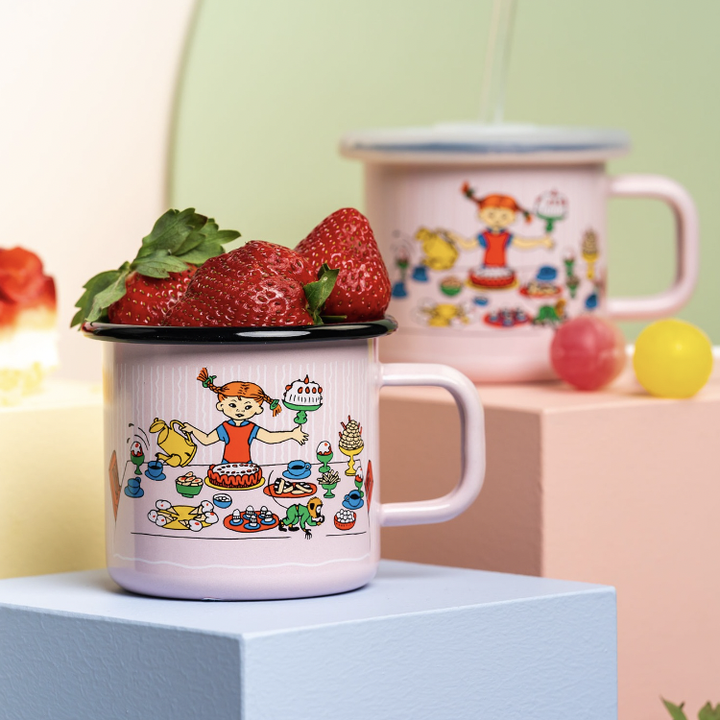 NEW Enamel Character Mugs- Pippi Longstocking Pink
