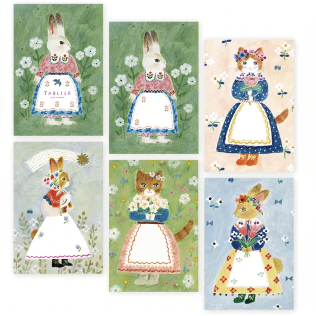 NEW Aiko Fukawa Postcard Notepad Pack of 10 - Bunny