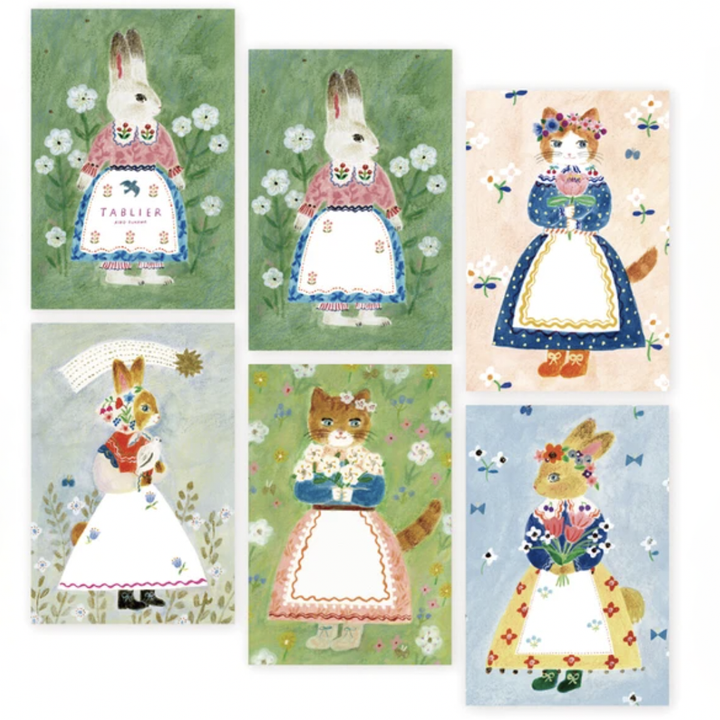 NEW Aiko Fukawa Postcard Notepad Pack of 10 - Bunny